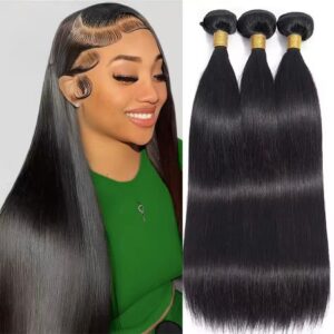 Virgin brazilian/peruvian Human Hair Extensions 1bundle (3pcs) 300g – Straight & Body Wave